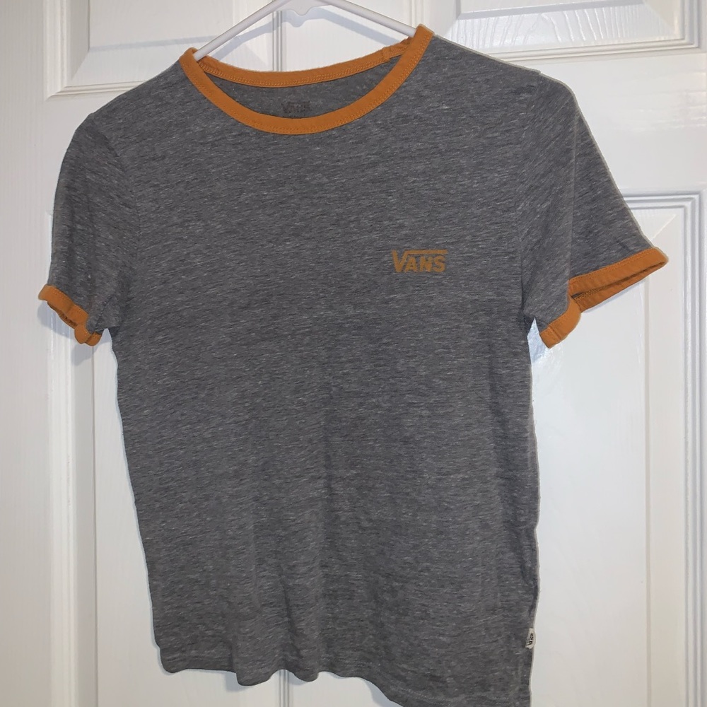 Vans dark grey and orange shirt